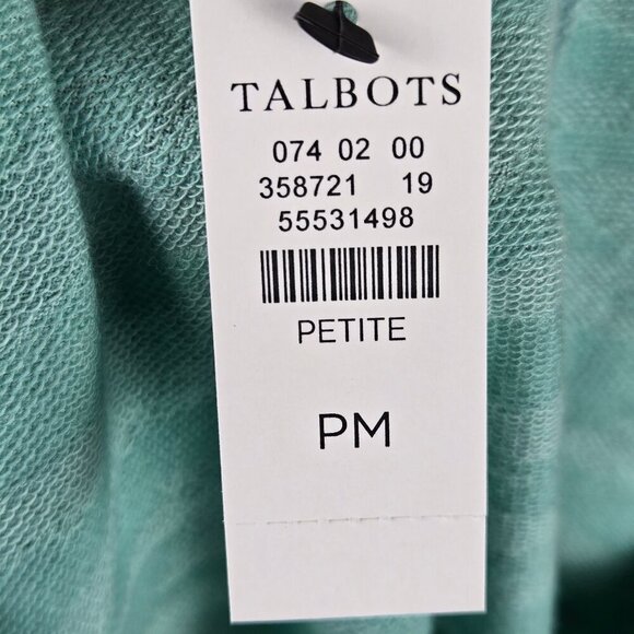 T By Talbots Sz Petite Medium Green Camo Pullover T-Shirt 3/4 Sleeve Round Neck - Picture 10 of 13